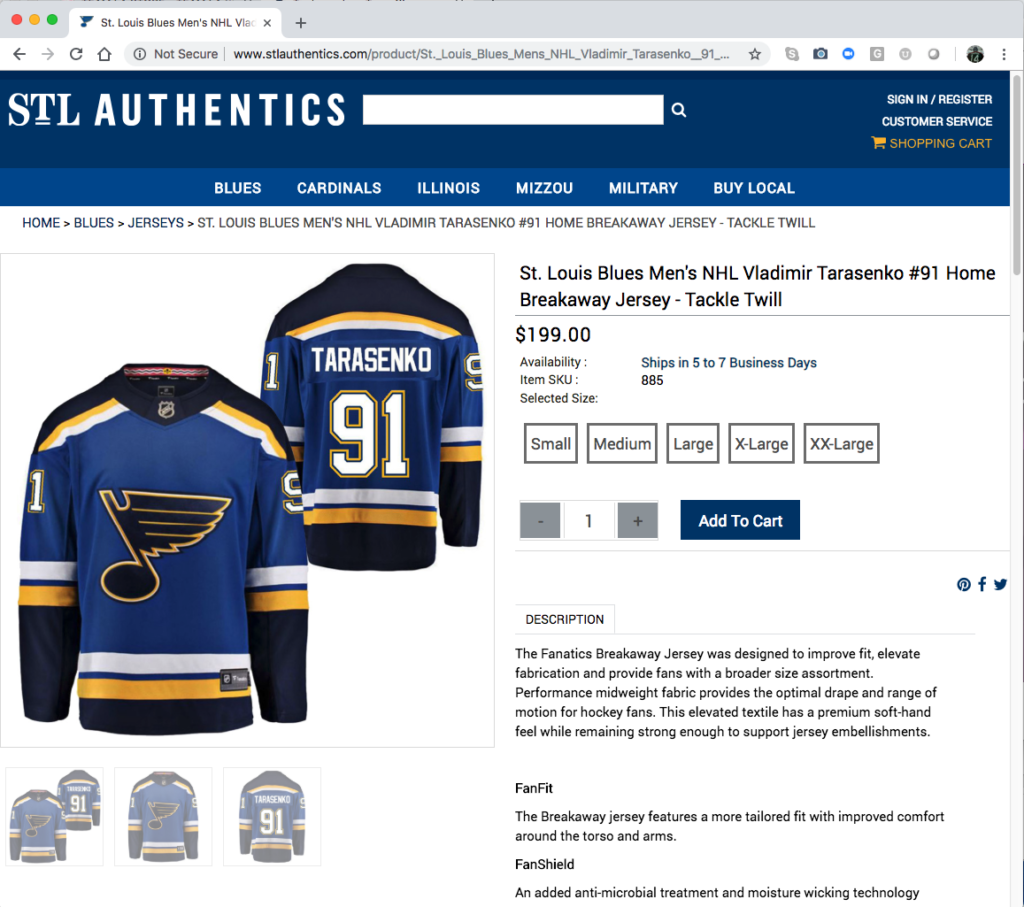 St. Louis Blues eCommerce Site - Talewind// Brand Story / Creative